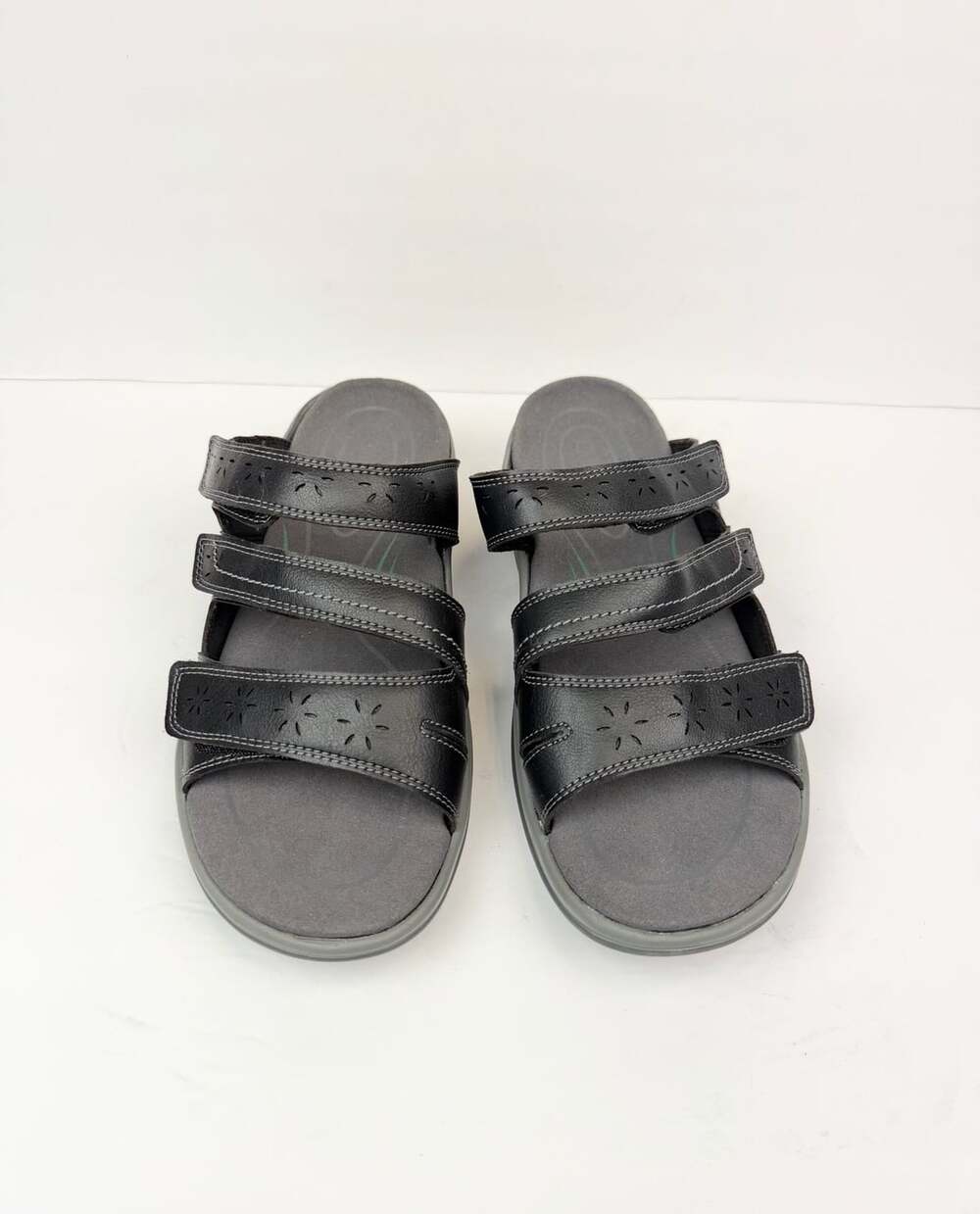Orthofeet Sahara Sandals Size 8.5 Wide Black Leather